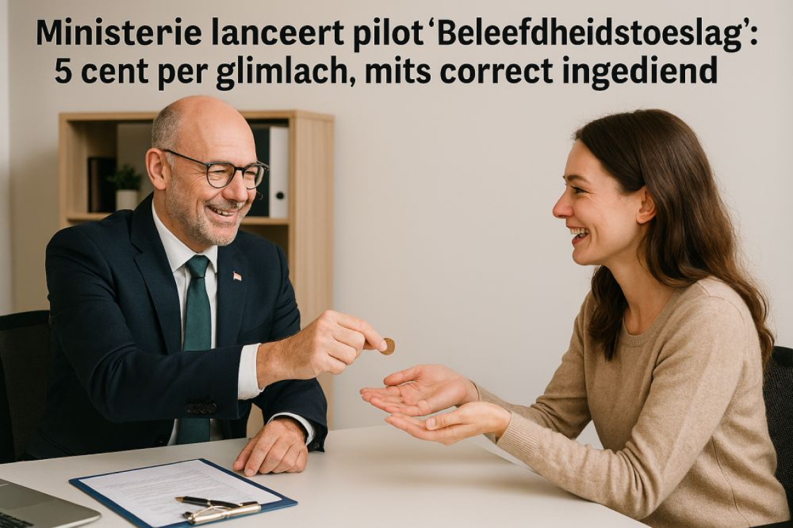 Ministerie lanceert pilot ‘Beleefdheidstoeslag’: 5 cent per glimlach, mits correct ingediend